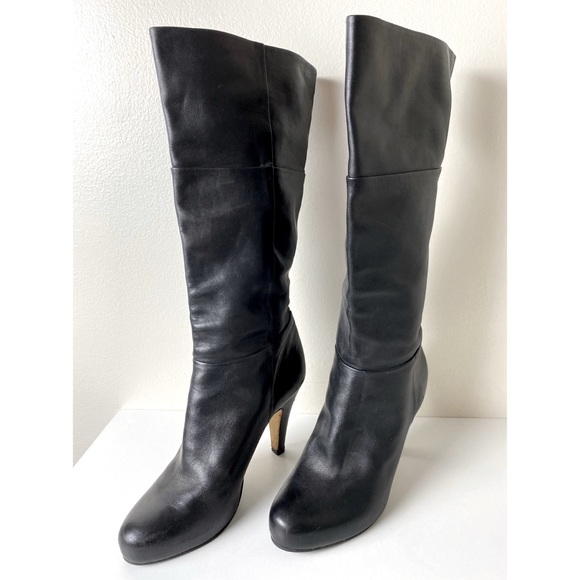 Buffalo London High Heeled Black Boot Slip-On Size 8.5 or 39. Made in Brazil - Picture 2 of 6